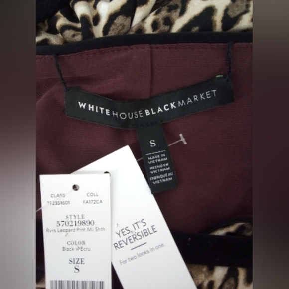 NWT $98 WHBM Leopard Reversable Deep Purple Dress Spandex Blend Sheath S - Picture 9 of 16